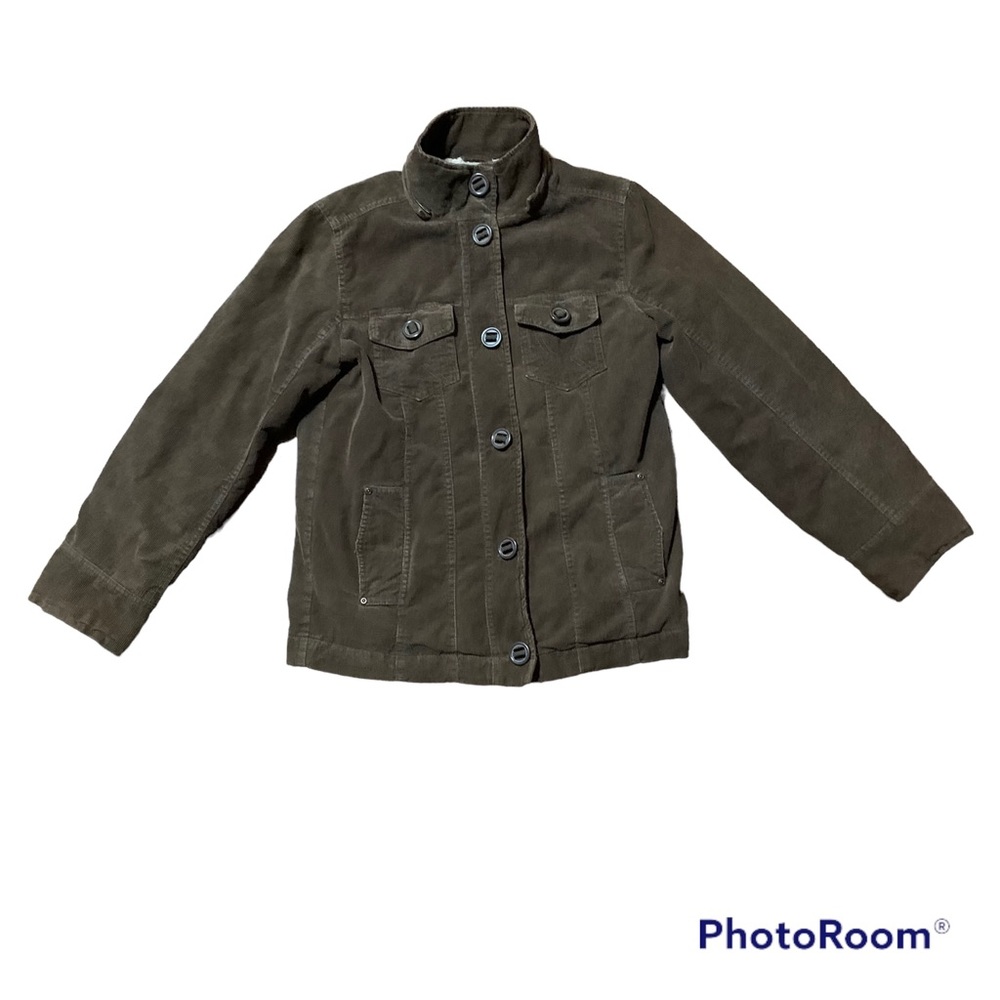 St Johns Bay Womens Brown Corduroy Lined Jacket